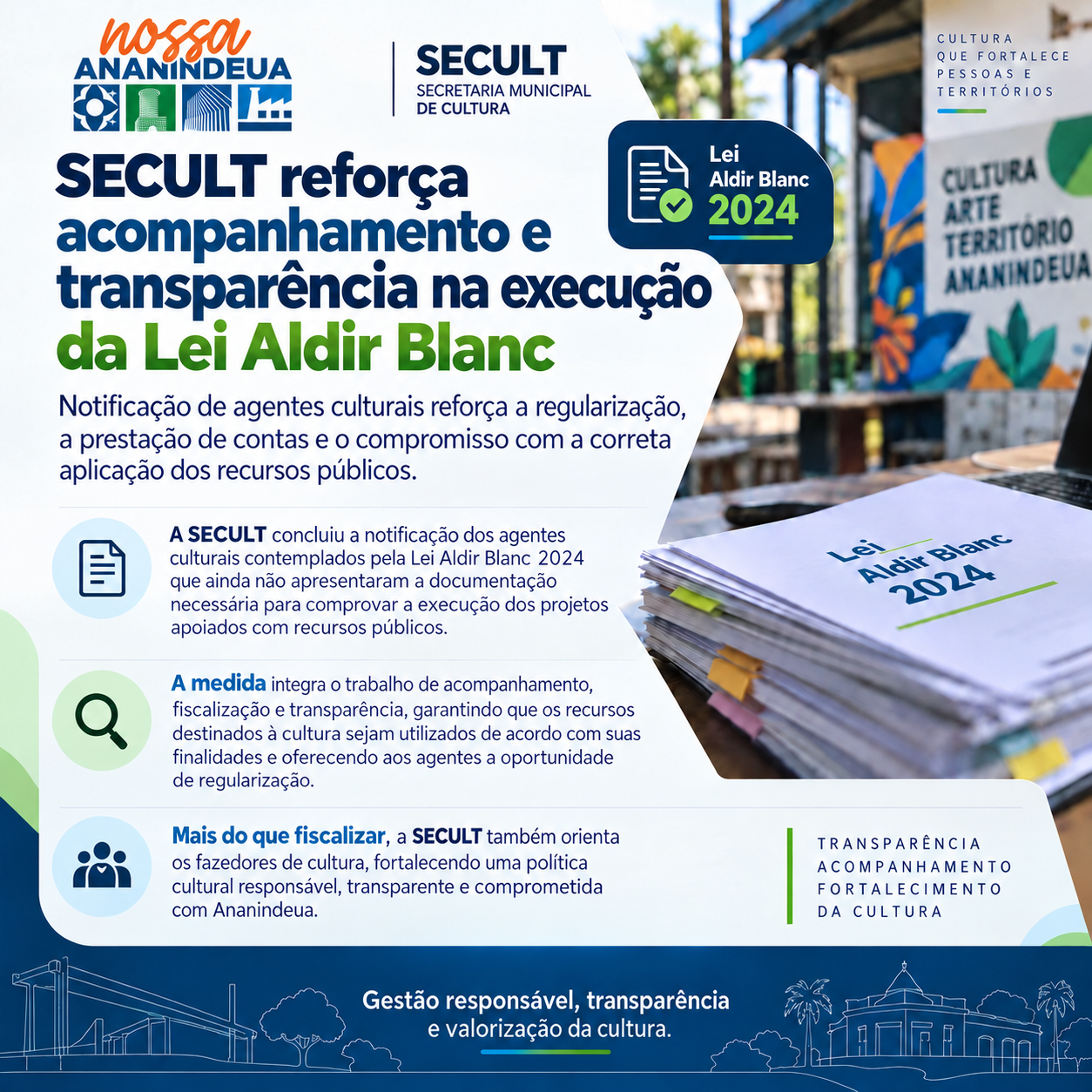 SECULT reforça acompanhamento e transparência na execução da Lei Aldir Blanc